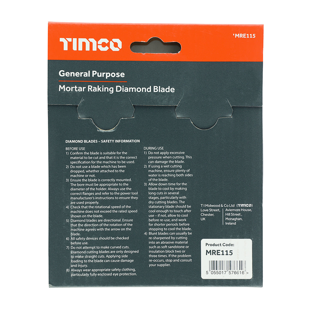 TIMCO Mortar Raking Diamond Blade - Segmented