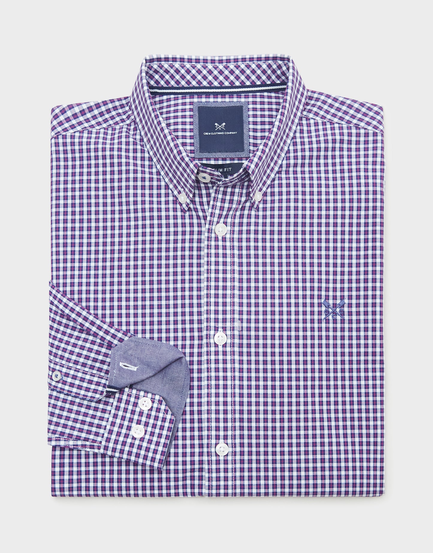 Crew Clothing Jasper Washed Poplin Check Shirt