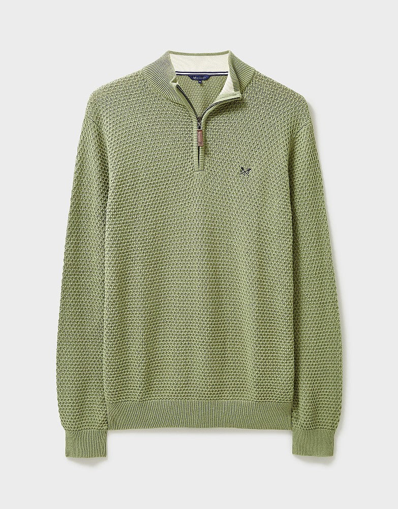 Crew Clothing Ocean Wave Organic Cotton Half Zip Jumper