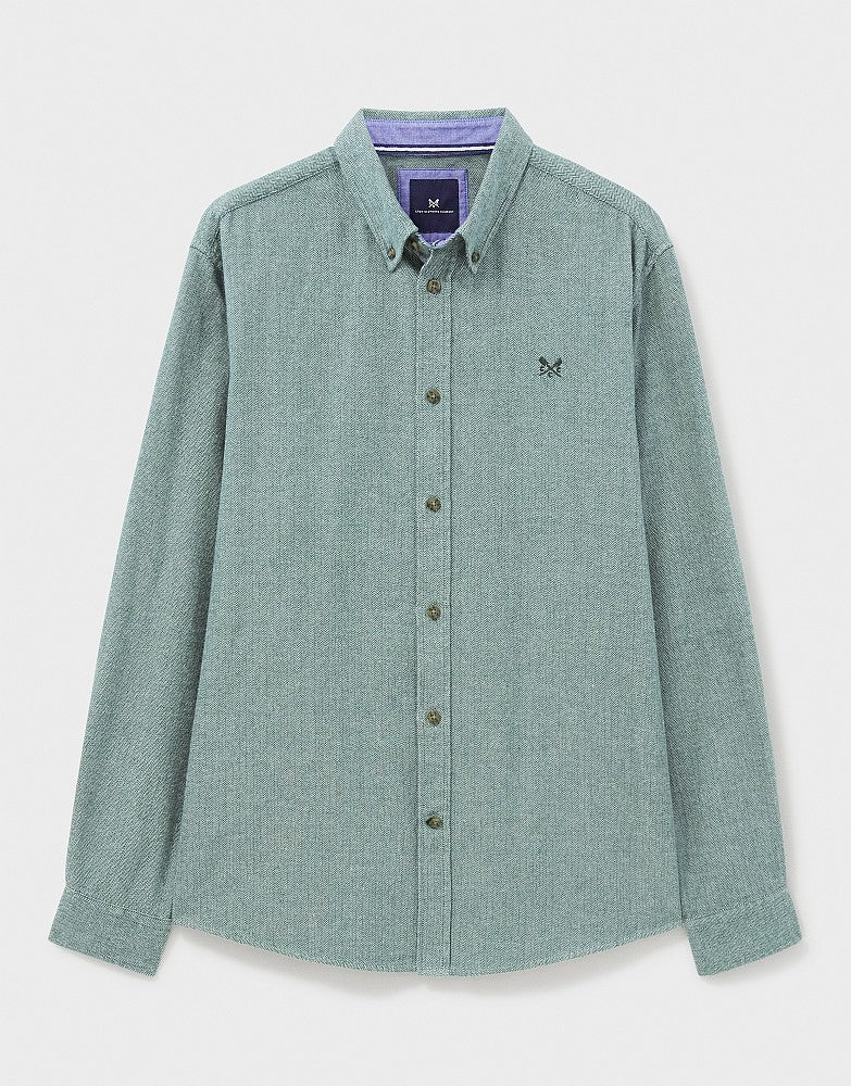 Crew Clothing Herringbone Cotton Flannel Shirt
