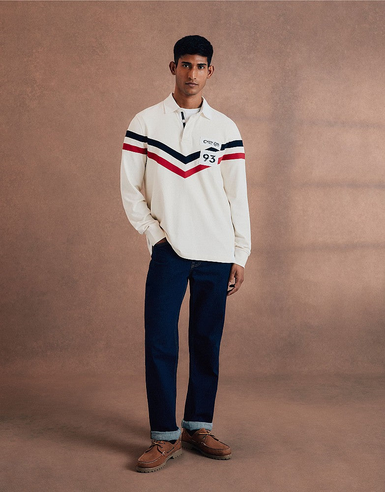 Crew Clothing Double V Stripe Rugby Shirt