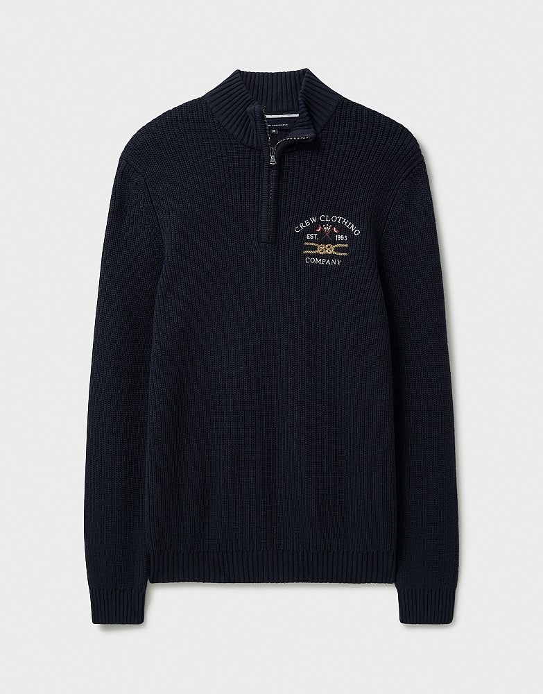 Crew Clothing Crest Embroidered Half Zip Jumper