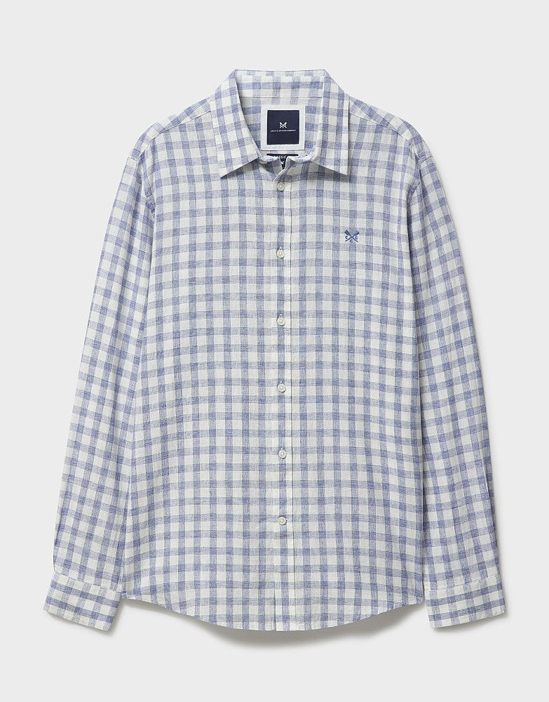 Crew Clothing Linen-Blend Checked Shirt