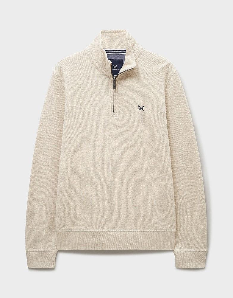 Crew Clothing French Rib Half Zip Sweatshirt