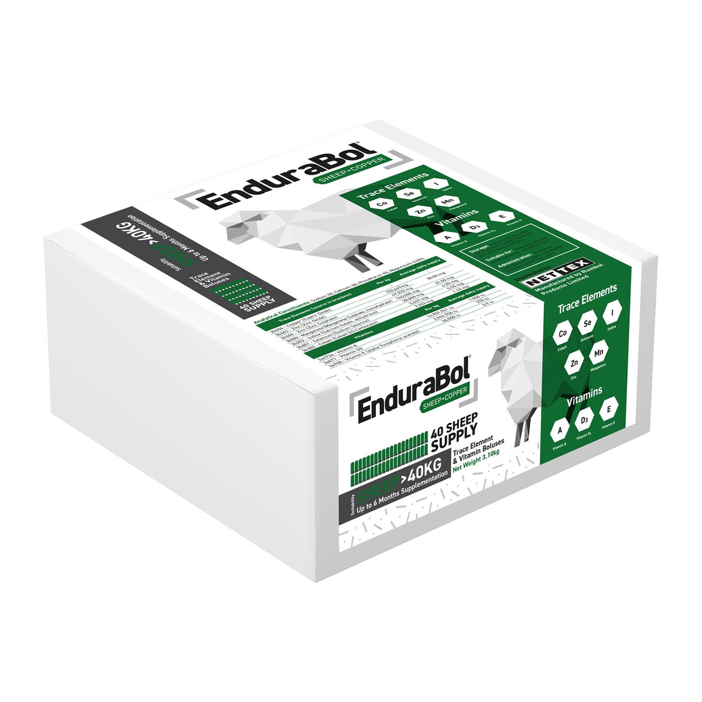 Nettex Agri Endurabol Sheep Boluses with Copper