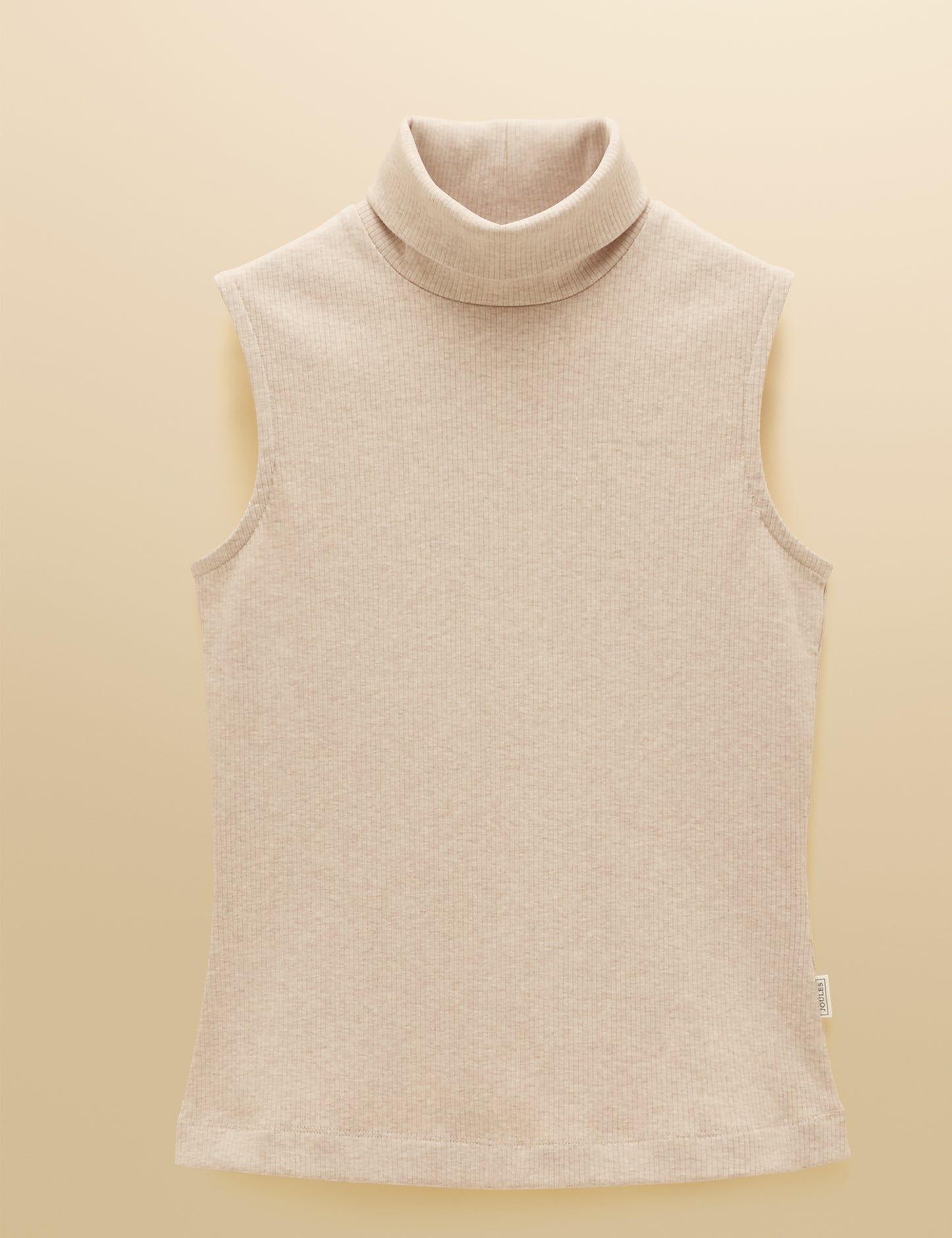 Joules Ribbed Cotton Rich Sleeveless Roll Neck Top