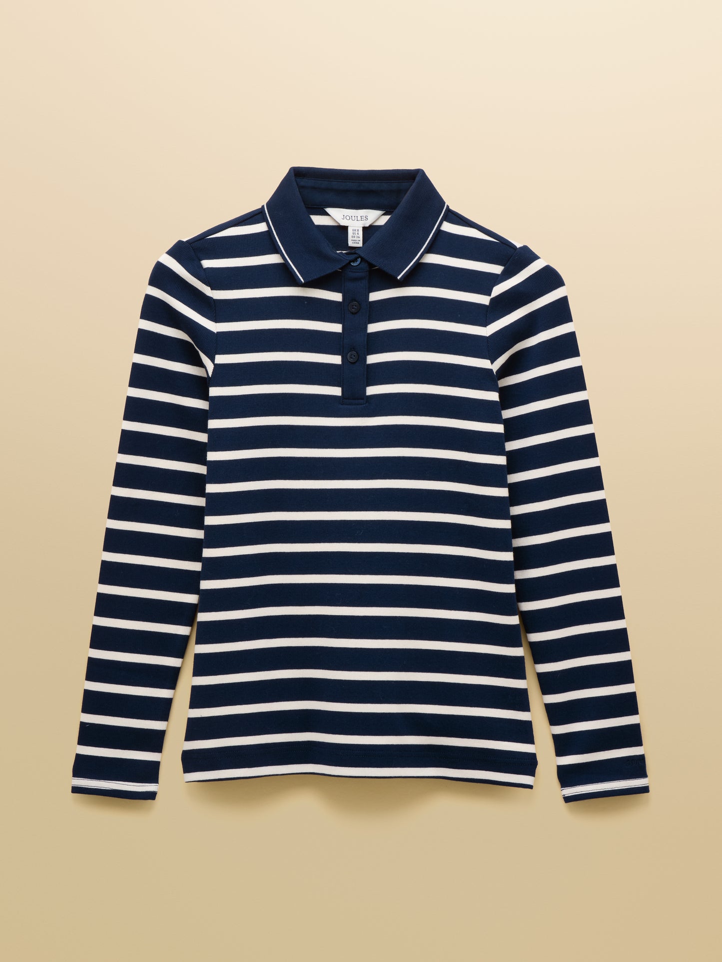 Joules Fairfield Long Sleeve Ribbed Polo Shirt