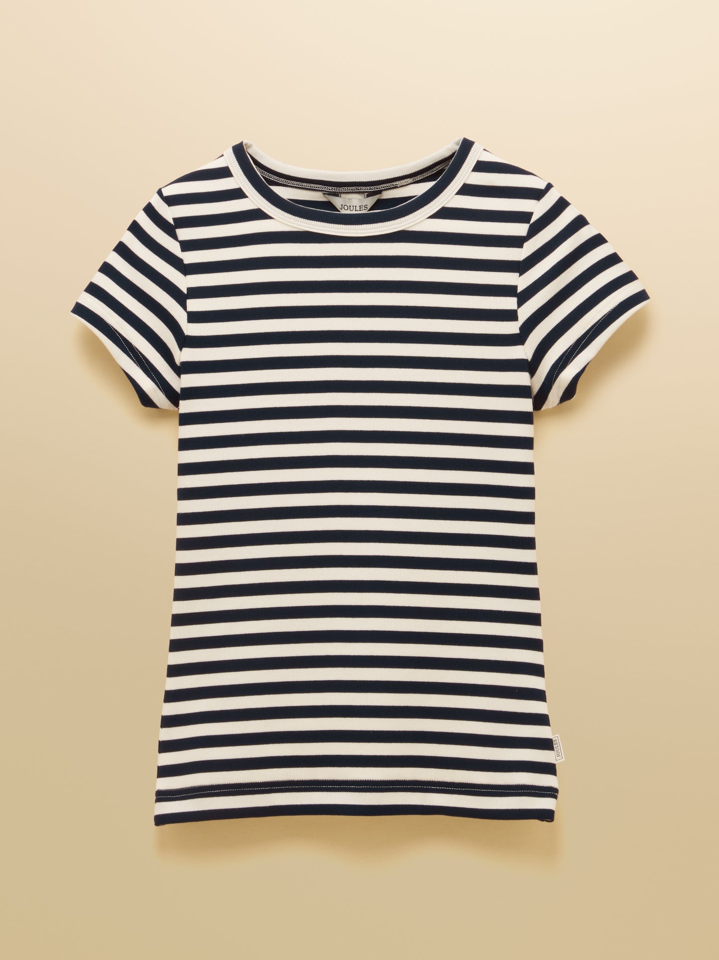 Joules Sophie Short Sleeve Ribbed Fitted T-Shirt