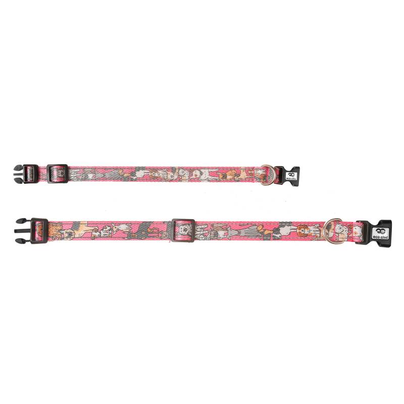 PC05 Pink Dogs Dog Collar Large 25*450-660mm