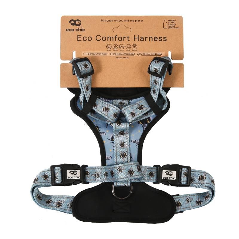 PH02 Blue Bumble Bee Dog Harness Large 49-66cm 19.29-25.98in
