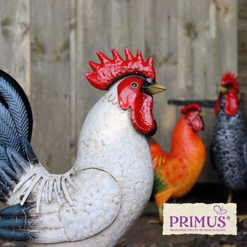 Primus Large Metal White Cockerel