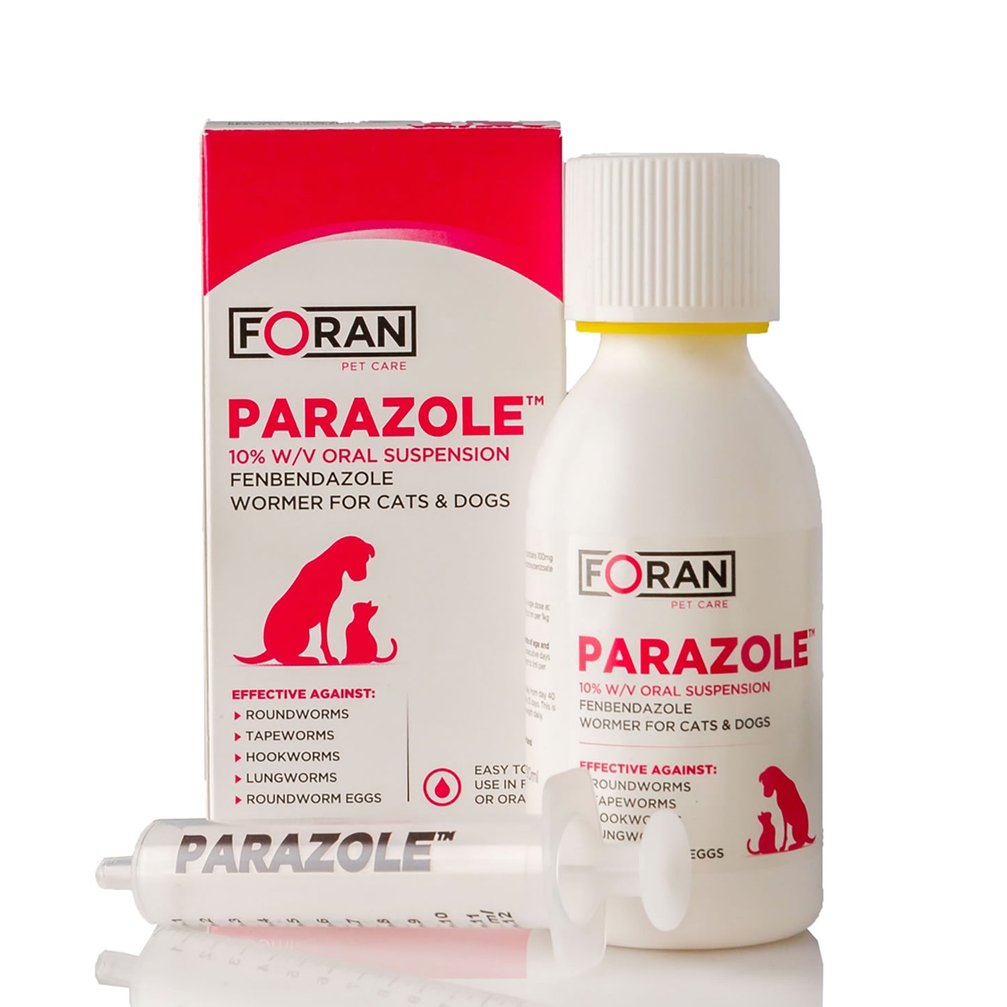 Foran Parazole 10% Wormer for Cats and Dogs 100ml