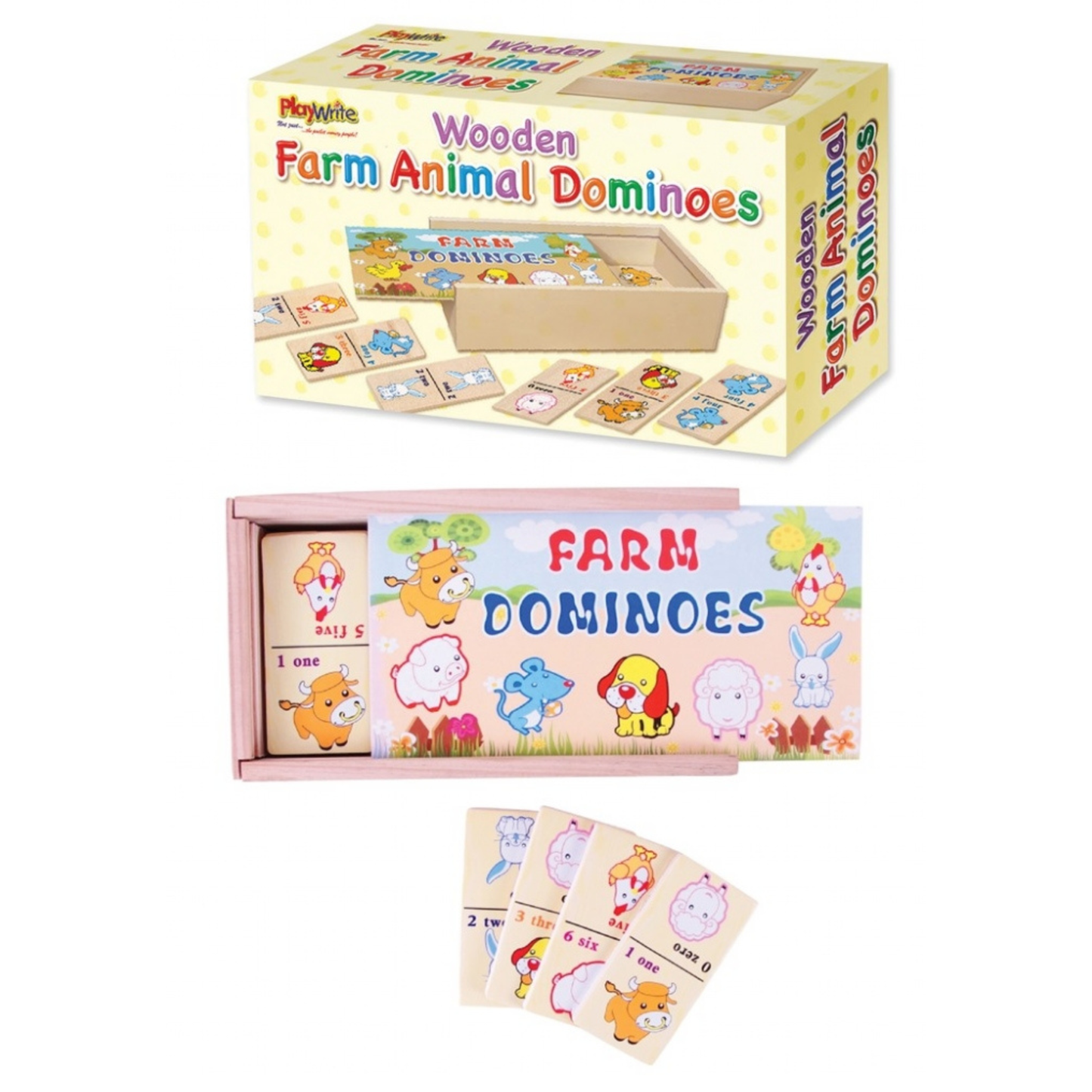 Playwrite Wooden Farm Dominoes
