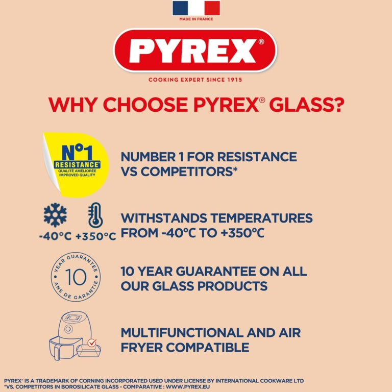Pyrex Cook & Freeze Glass Dish with Lid 1.5L