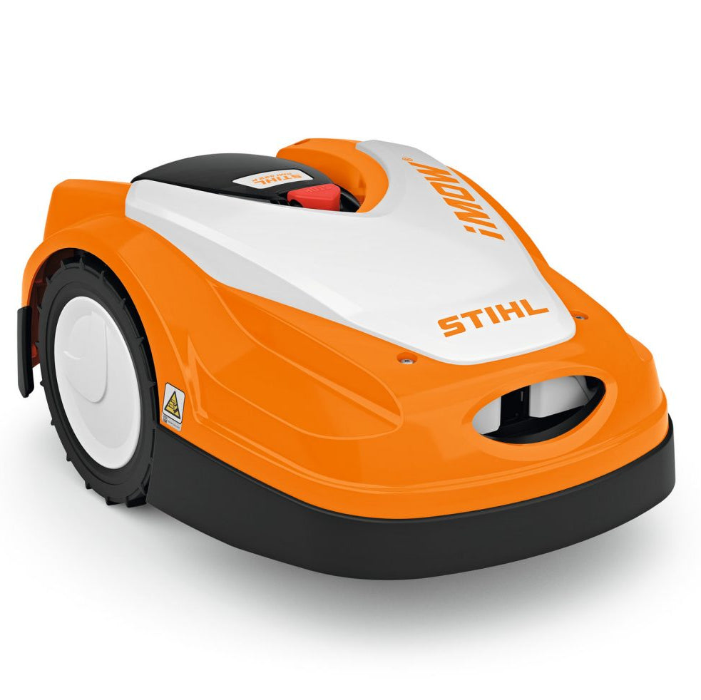 Orange and white STIHL iMOW RMI 422 P Robotic Lawnmower, dependable automated mowing up to 1500m2.