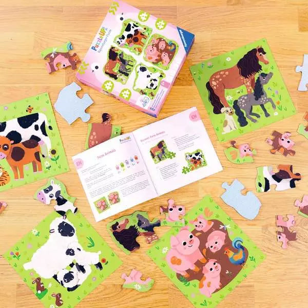Ravensburger Puzzle Up Farm Animals 4-in-1 Jigsaw Puzzle Set