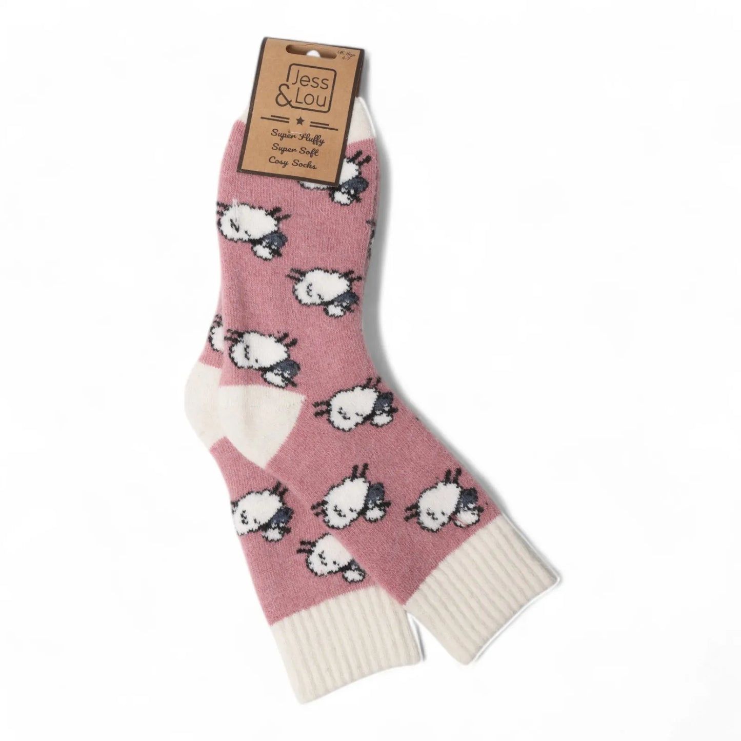 Jess & Lou Shaggy Sheep Ribbed Socks