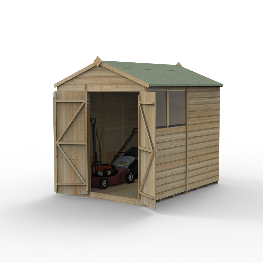 Forest Garden Beckwood 6x8 Apex Shed - 2 Windows - Double Door