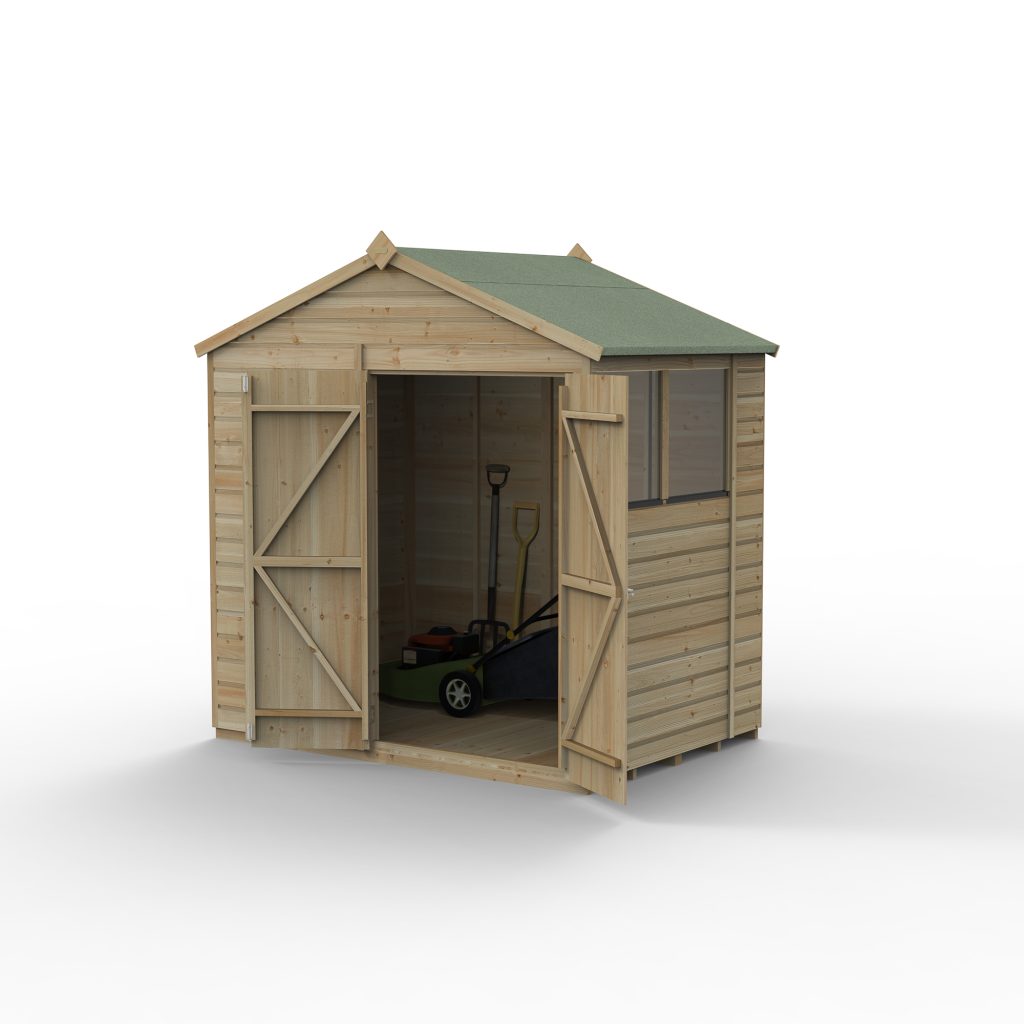 Forest Garden Beckwood 7x5 Apex Shed - 2 Windows - Double Door