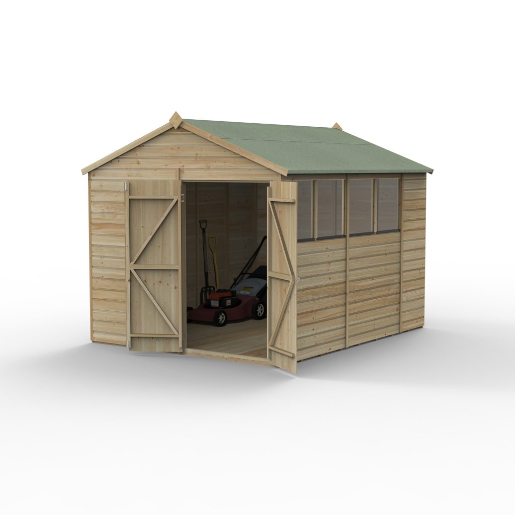 Forest Garden Beckwood 8x10 Apex Shed - 4 Windows - Double Door