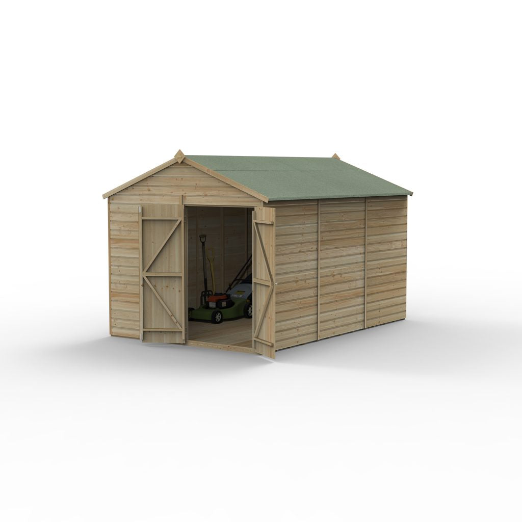 Forest Garden Beckwood 8x12 Apex Shed - No Windows - Double Door