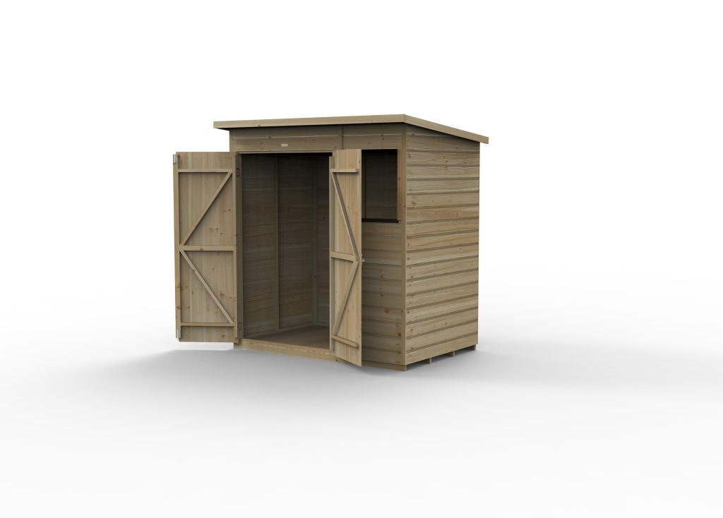 Forest Garden Beckwood 6x4 Pent Shed - 1 Window - Double Door