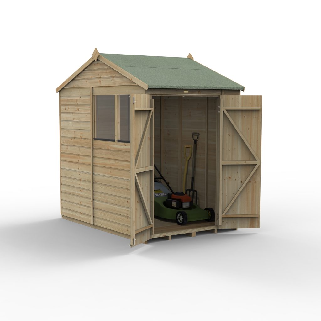 Forest Garden Beckwood 5x7 Reverse Apex Shed - 2 Windows - Double Door
