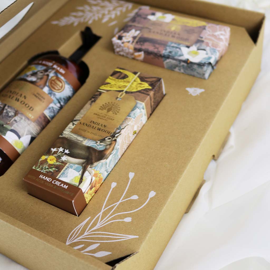 English Soap Company Anniversary Hand & Body Gift Set Indian Sandalwood