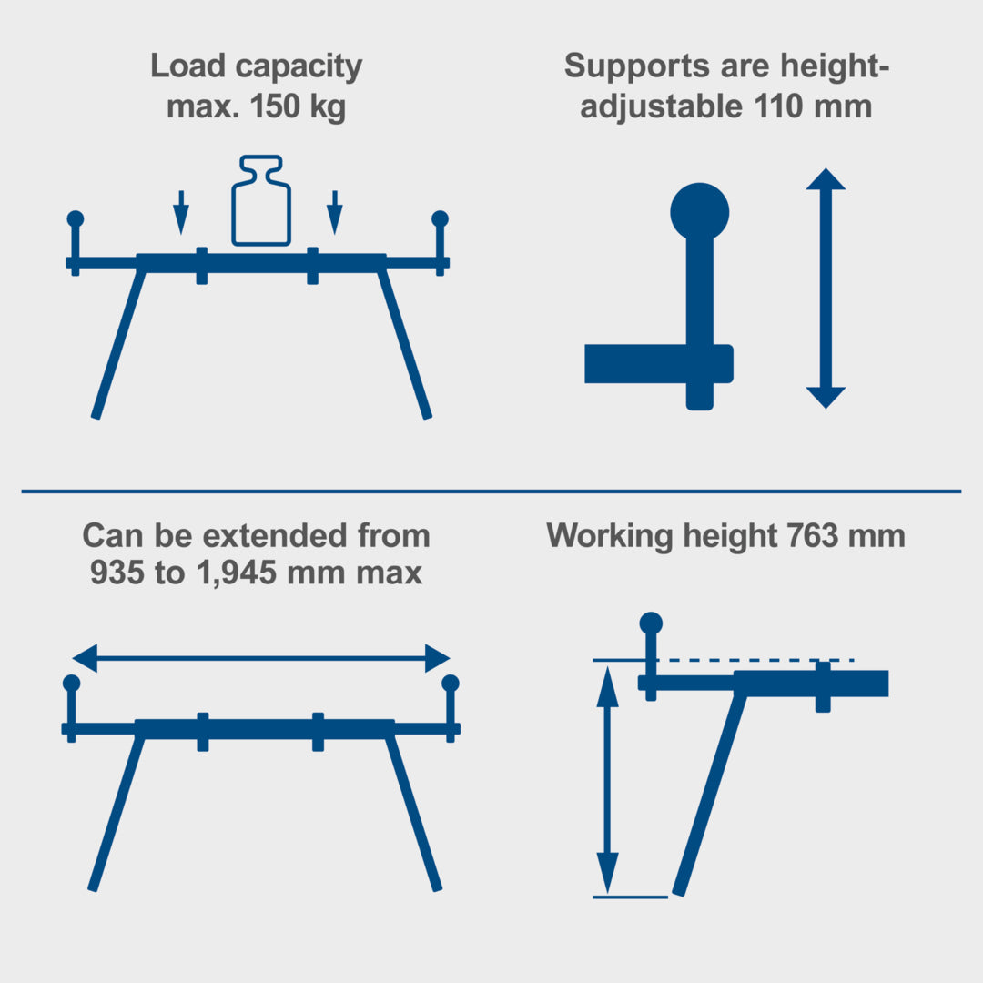 Scheppach UMF1550 Universal Mitre Saw Stand - 150kg Load Capacity