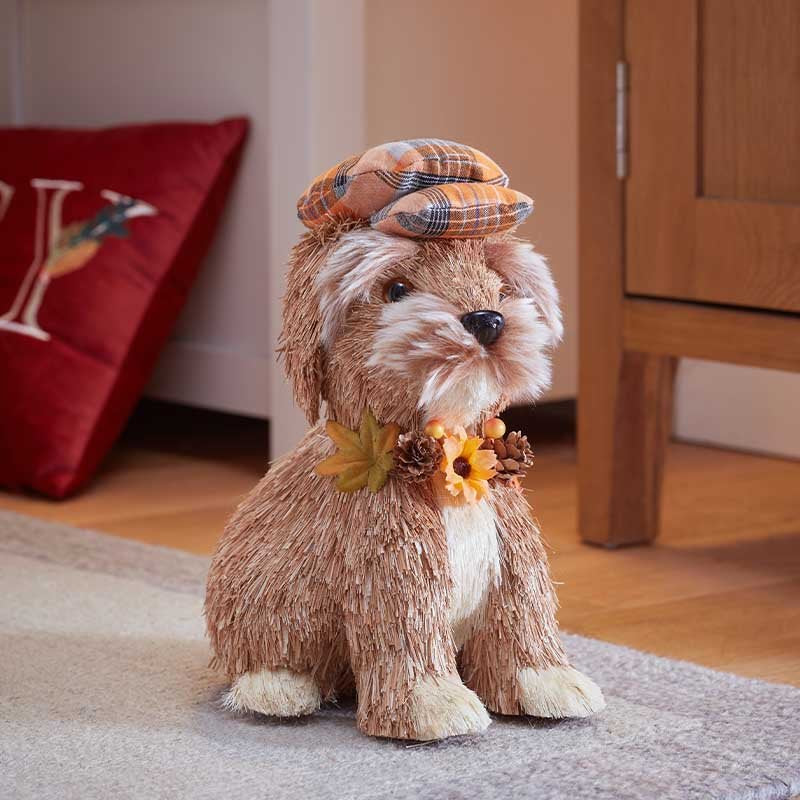 Smart Garden Puppy-In-Plaid Autumn Decoration