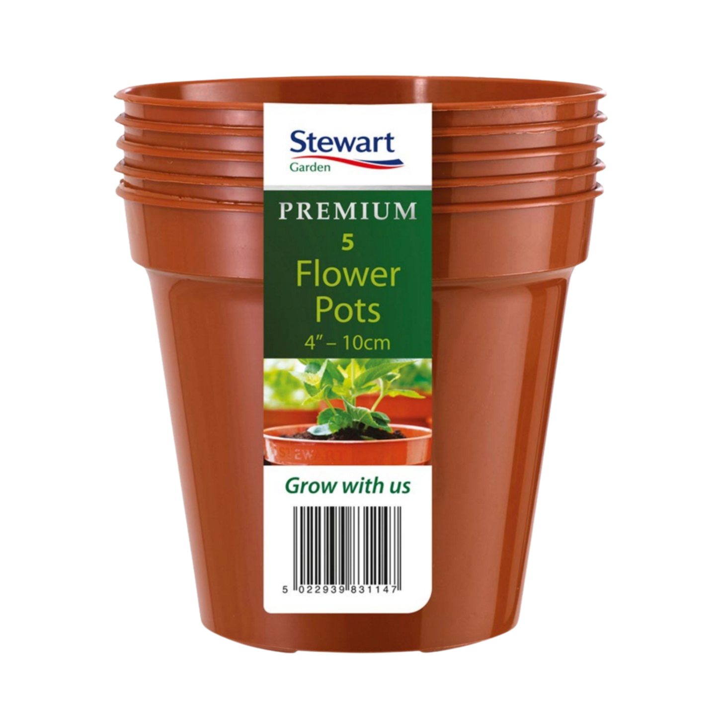 Stewart Plastic Flower Pot Terracotta 10cm 4"