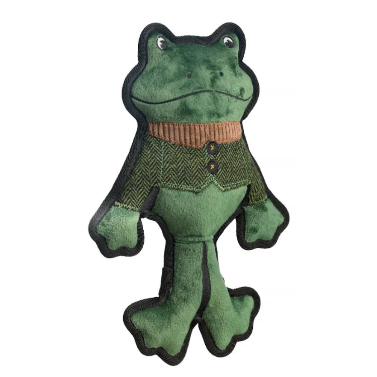 Dog Toy Green Tweed Frog