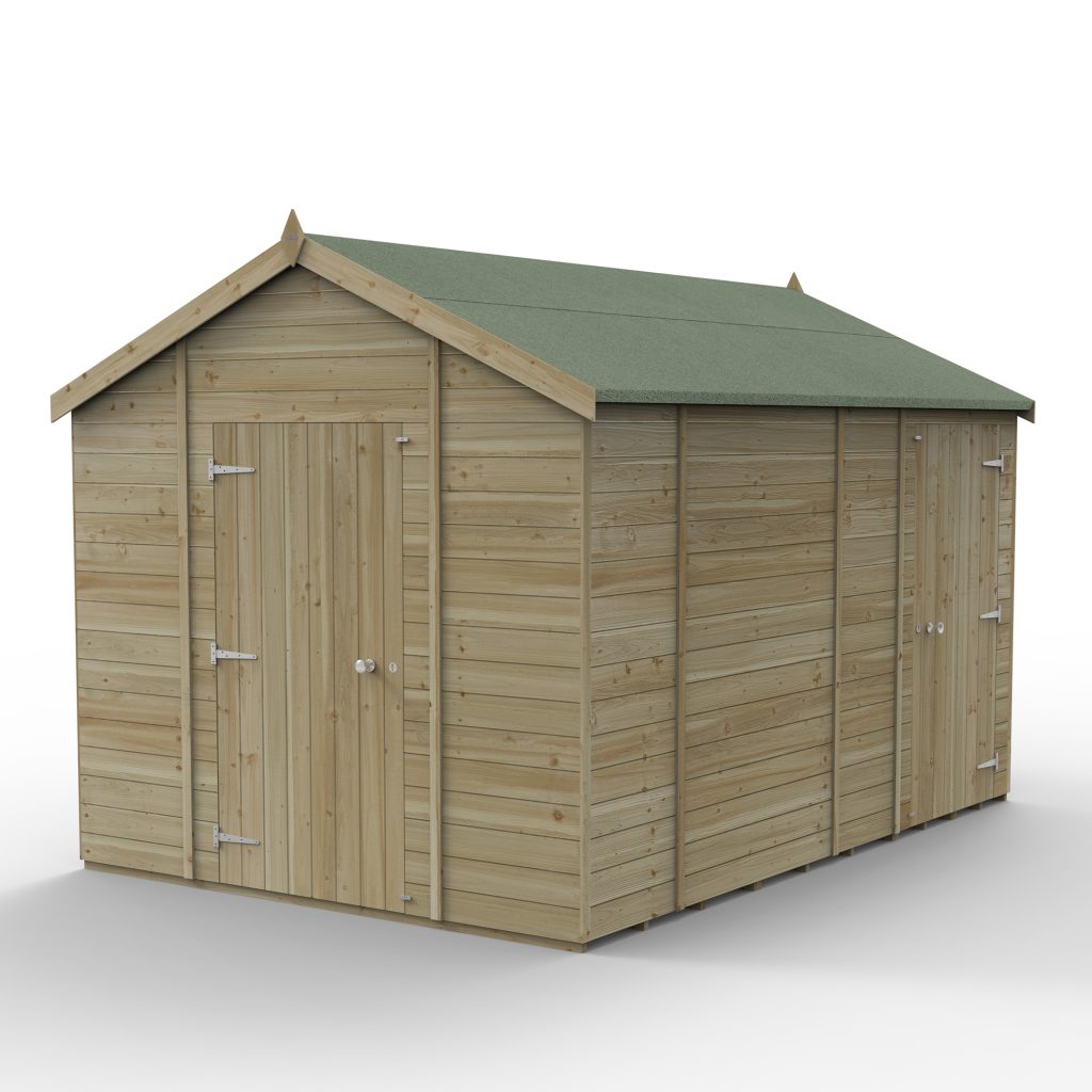 Forest Garden Timberdale 12x8 Apex Shed with No Windows - Combo