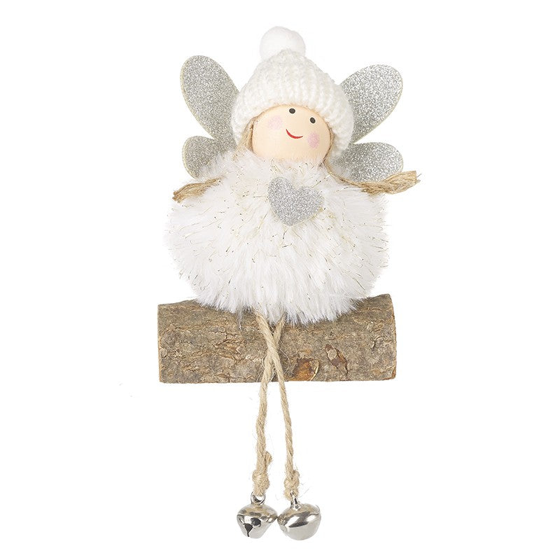 Heaven Sends - Fabric Fairy Sitting On Log