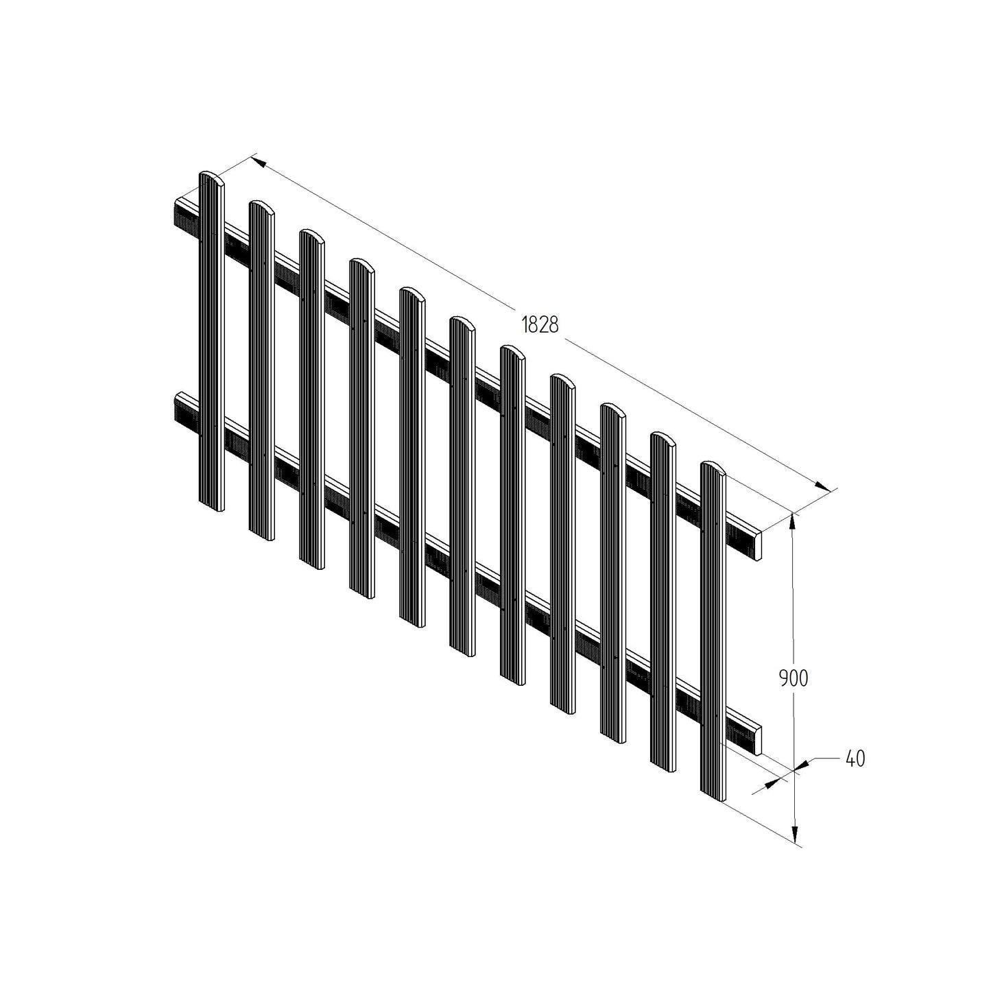 Forest Garden Pressure Treated Ultima Pale Picket Fence Panel