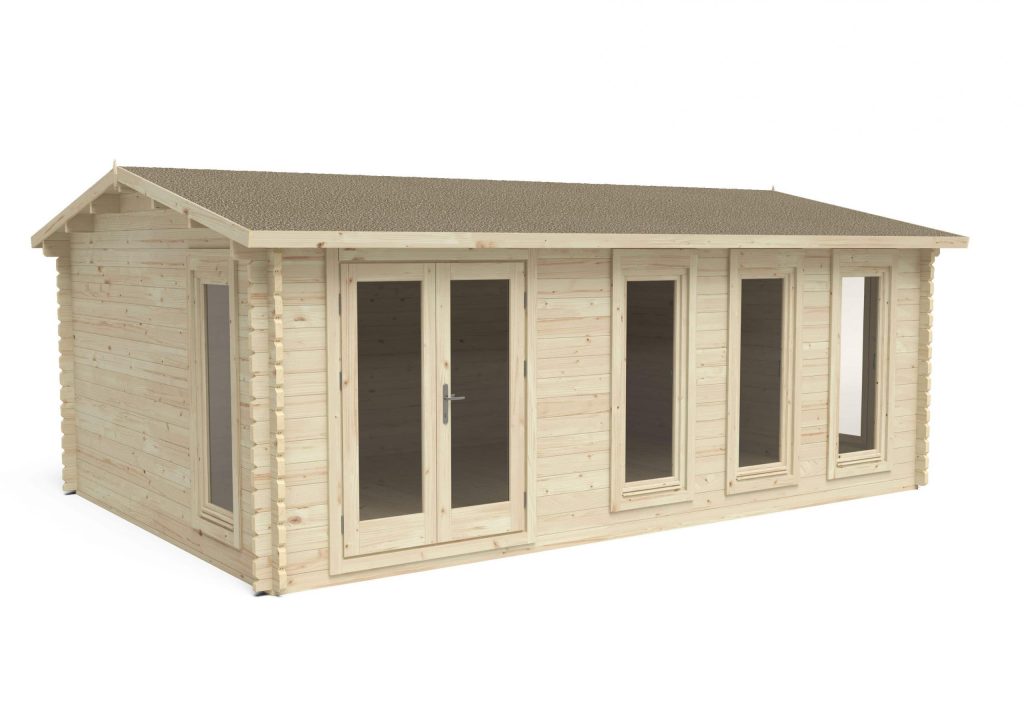 Forest Garden Blakedown 6.0m X 4.0m Log Cabin - Apex Roof, Double Glazed 24kg Polyester Felt – No Underlay