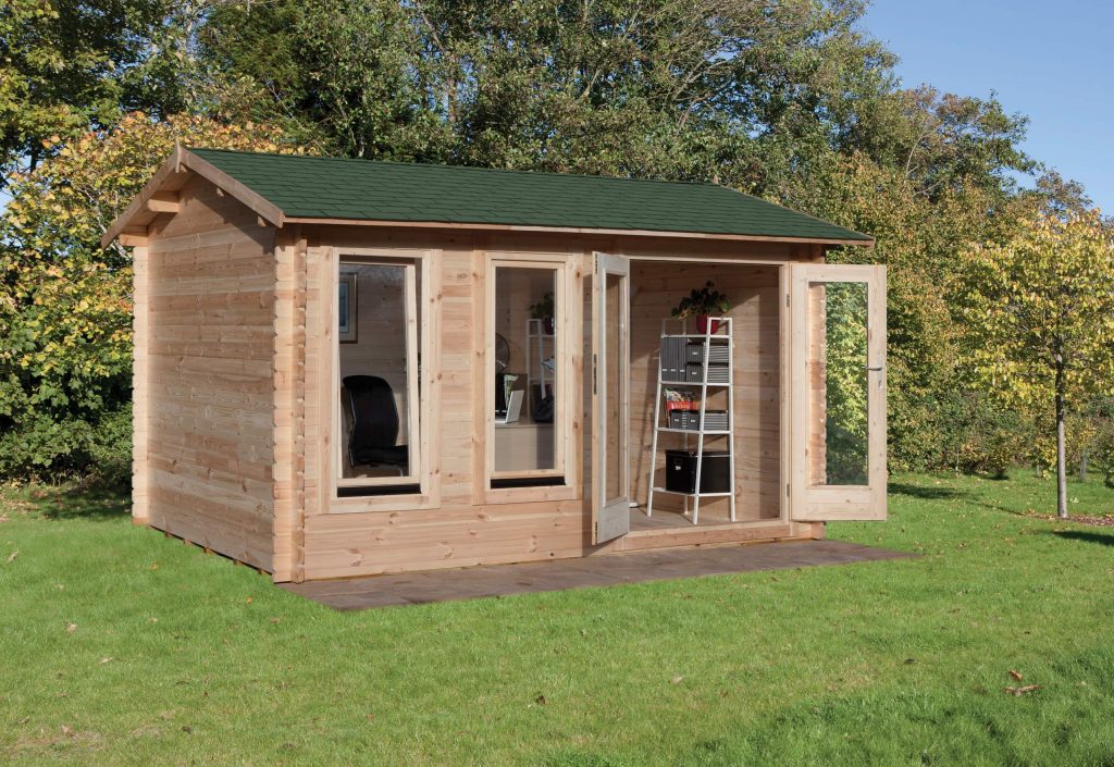 Forest Garden Chiltern 4.0m X 3.0m Log Cabin - Apex Roof, Double Glazed With Felt Shingles and Underlay