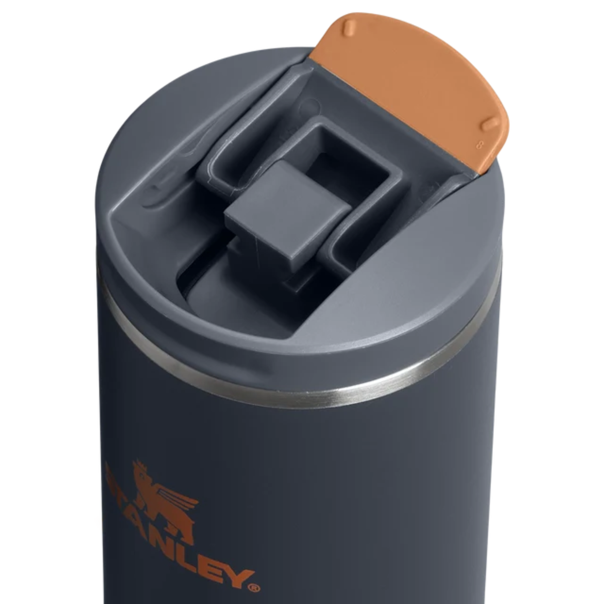 Stanley Transit Fliptop Mug 0.47L in deep Twilight blue with a secure flip-top lid
