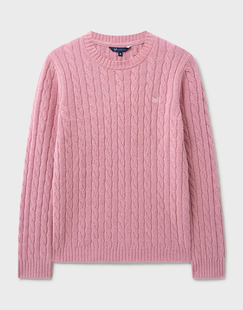 Crew Clothing Merino Blend Cable Knit Crew Neck Jumper