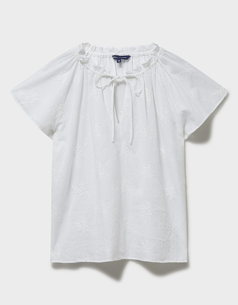 Crew Clothing Amy Embroidered Cotton Top