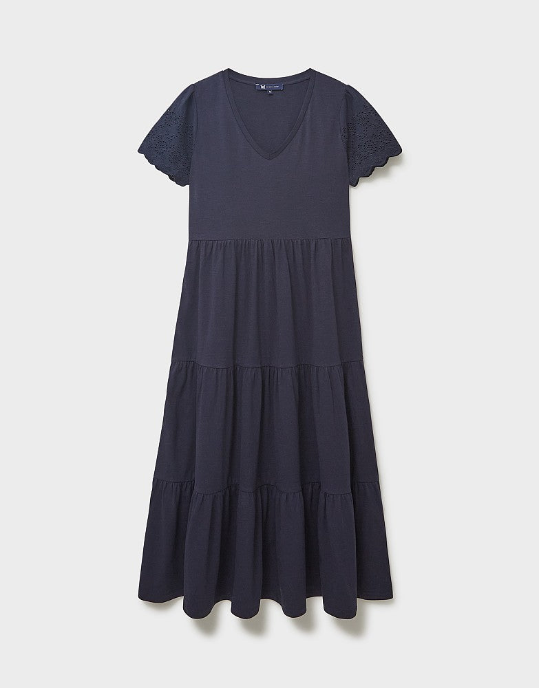 Crew Clothing Samantha Jersey Broderie Sleeve Dress