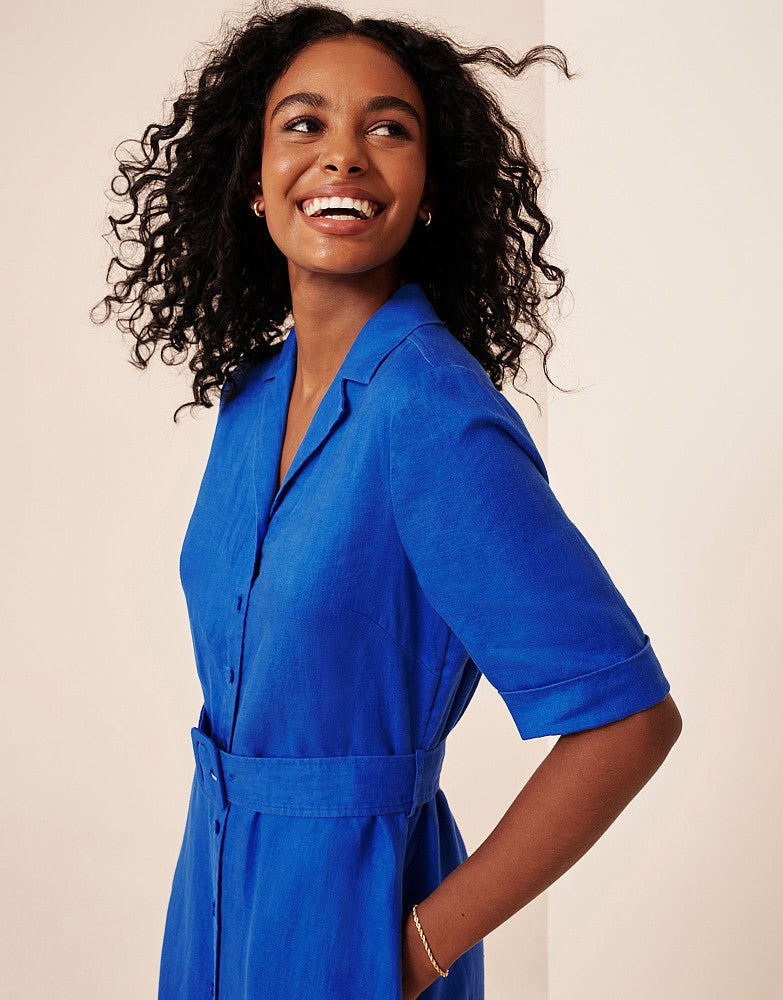 Crew Clothing Belted Linen Shirt Dress Crew Clothing Belted Linen Shirt Dress