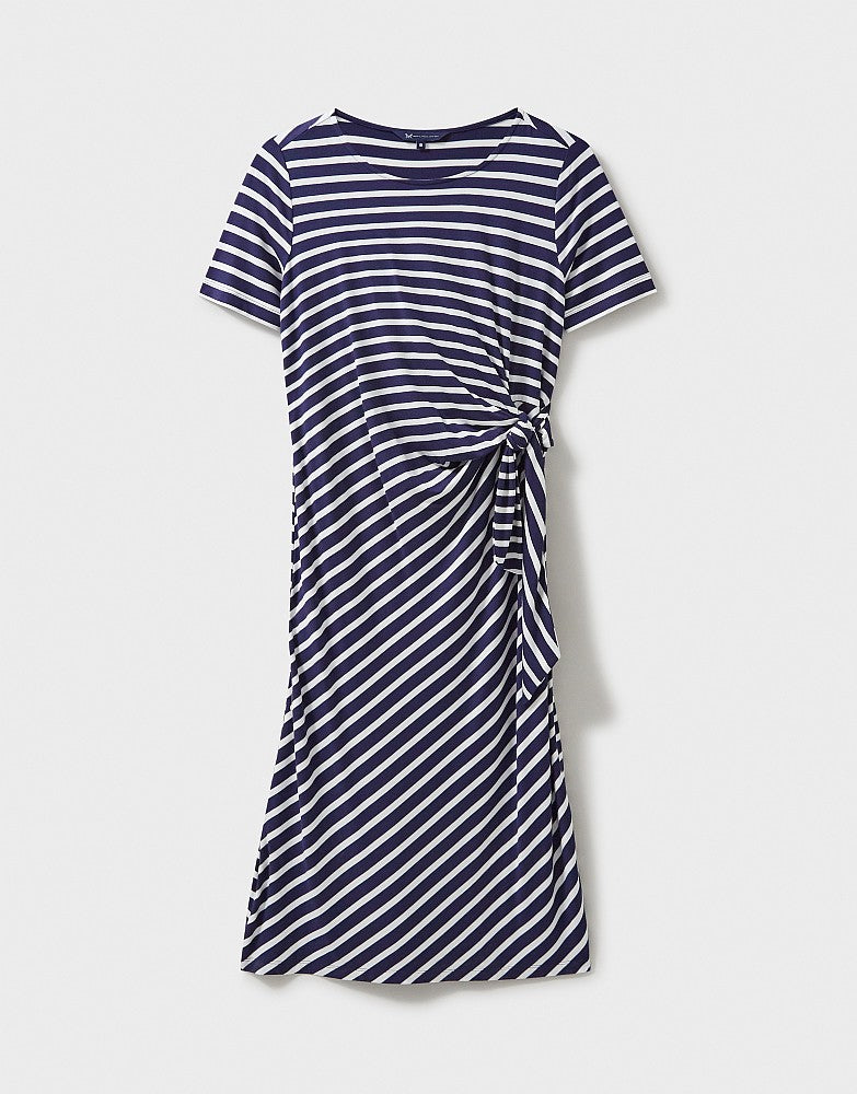 Crew Clothing Tie Front Printed Jersey Dress