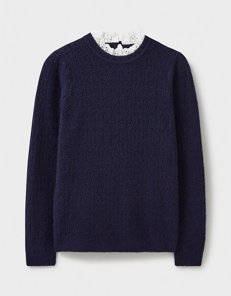Crew Clothing Lace Trim Pointelle Jumper