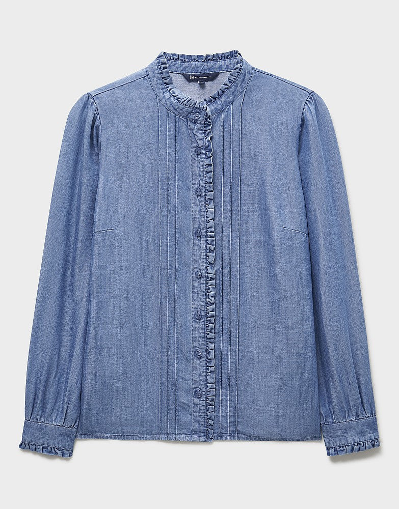 Crew Clothing Emila Chambray Frill Blouse