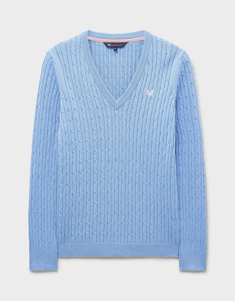 Crew Clothing Heritage Cable V-Neck Jumper
