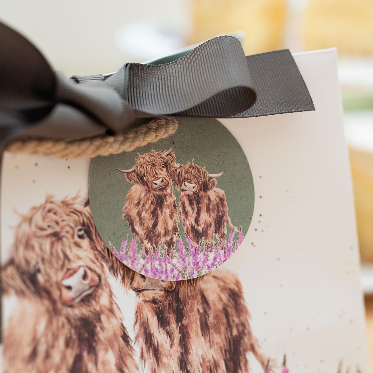 Wrendale Gentle Giants Highland Cow Small Gift Bag