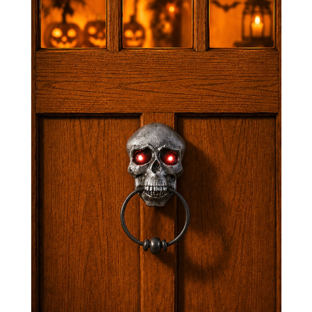Premier 23cm Halloween animated doorbell decoration featuring a monster eye button and hanging loop for front doors.
