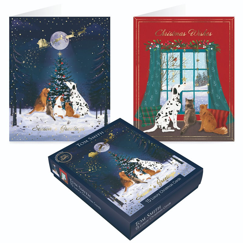Tom Smith 15 Luxury Pets Christmas Cards