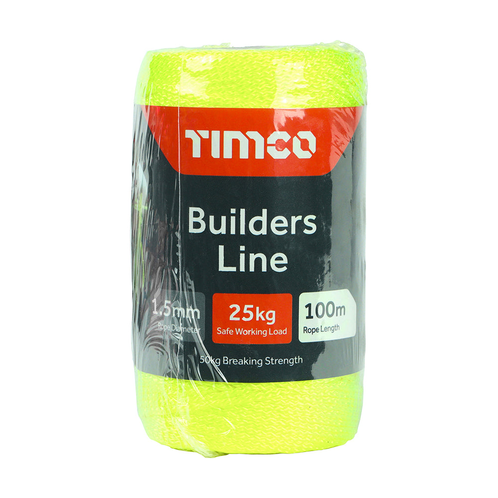 Timco Builders Line - Yellow - Tube - 1.5mm x100m